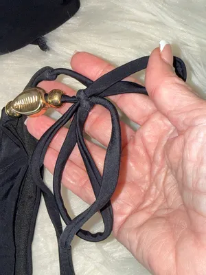 SHEIN Black Bikini w/ Gold Shell Accents Size Small MINIMALIST CLASSIC thumbnail 6