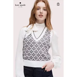Kate Spade High Neck Silk Blouse Ivory Size XXS Bow thumbnail 3
