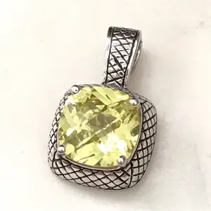 Premier Designs Citrine Yellow Stone Pedant Silver Tone thumbnail 2