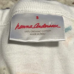 Hanna Andersson Henley Pajama Top Womens Small White Sun Print Organic Cotton thumbnail 3
