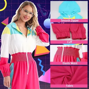 Neon 80s 90s Jumpsuit Outfit Tracksuit Halloween Costume Party Accessories SMALL thumbnail 5