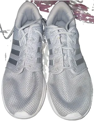 adidas Cloudfoam QT Racer Women’s Low Top Mesh Lace-Up Sneakers Gray/White thumbnail 4
