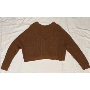 Arizona Jeans Women's Cropped Knitted Cardigan Sweater L Rust Brown Color thumbnail 3