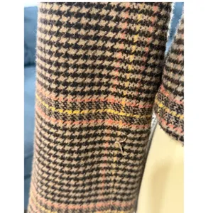 Hollister Brown Houndstooth Plaid Wool Blend Military Blazer Y2K Preppy academia thumbnail 10