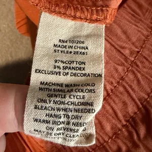 Soft Surroundings Cargo Pants L Burnt Orange Floral Embroidered Boho thumbnail 12