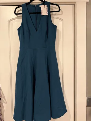 Dress the‎ Population Catalina Deep Teal High-Low Fit-and-Flare Dress M thumbnail 3