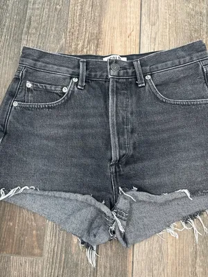 AGOLDE black denim jean shorts thumbnail 2