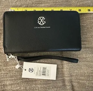 CLX by Christian Lacroix Brandy pebble double zipper wallet thumbnail 1
