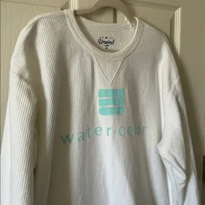 Unwind by League Watercolor Florida White Corded Long Sleeve Sweatshirt Size XL‎ thumbnail 2