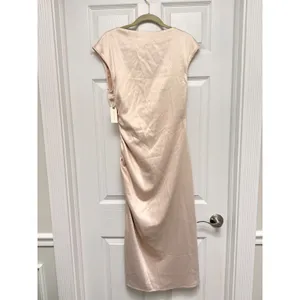 BHLDN Anthropologie Francesca High-Neck Satin Maxi Dress Cream‎ Medium NWT thumbnail 5