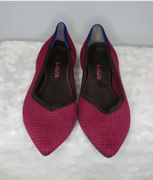 Rothy's The Point Flats Bright Magenta Knit Pointed Toe Washable Womens Size 9 thumbnail 1