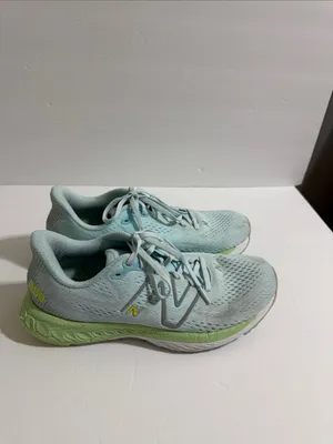 New Balance Women's Mint Blue and Lime Green Running Sneakers thumbnail 4