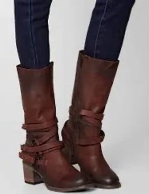 Freebird by Steven Coy boots leather calf high‎ zipper closure women's size 9 thumbnail 1