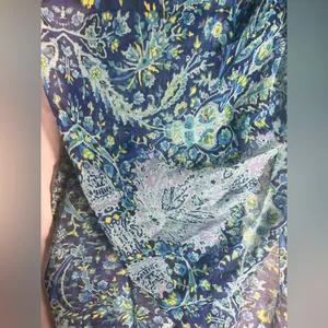 Merona Oblong Scarf Paisley Blue Green Multicolor Lightweight Sheer Polyester thumbnail 7