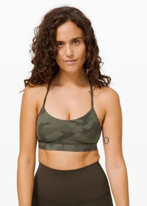 Green Camo Size 6 Lululemon Flow Y Sports Bra Nulu B/C Cup thumbnail 1