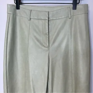 7 For All Mankind Sage Green Vegan Leather‎ Straight Leg Pants thumbnail 3