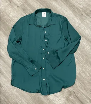 GAP Emerald Green Button Down Shirt  thumbnail 1