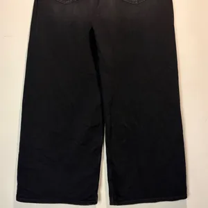 American Eagle Super High Rise Ultra Wide Leg Black Whiskering Fading Size 12R thumbnail 10
