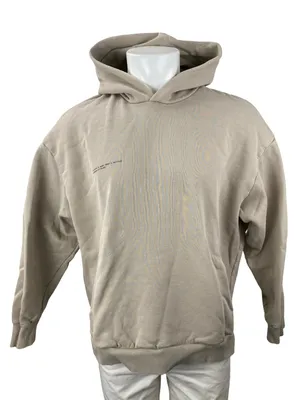 Pangaia Men's Beige Graphic Hooded Long Sleeve Sweater Hoodie Sweatshirt Top L thumbnail 1