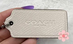2" COACH White Fob Bag Charm Hang tag Hangtag thumbnail 1