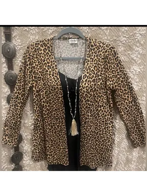 Western Leopard Cardigan / Kimono Size M Black Size M thumbnail 3