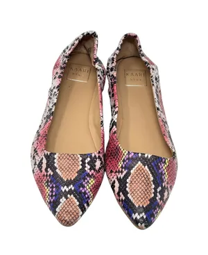 Kaari Blue Jessica Faux Snakeskin Printed Ballet Flat Size 9.5 thumbnail 1