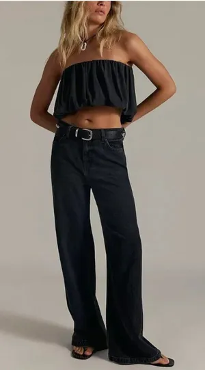 FREE PEOPLE NWT We The Free Stride Straight 'n Wide Jeans / Miles To Go thumbnail 1