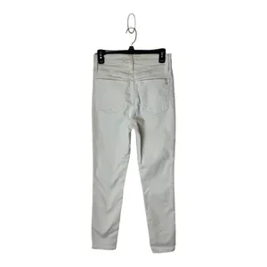 Madewell Jeans Women 27 White Denim Button Fly 10 Inch High Rise‎ Skinny Crop thumbnail 3