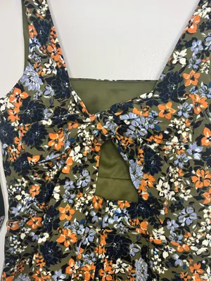 Trixxi Olive Floral Square-Neck Mini Dress thumbnail 5