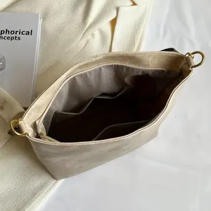 PU Leather Crossbody Shoulder Bag - Beige thumbnail 5