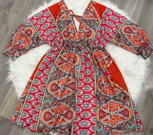 Krush Kandy Vibrant Multicolor Bohemian Dress Size L thumbnail 1