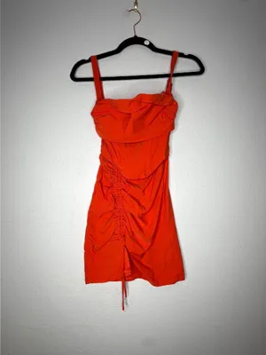 White Fox Wanting More Sexy Ruched Mini Dress Chili Red XS thumbnail 4