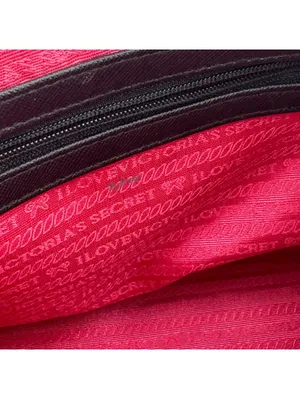 Victoria's Secret Women.s Y2K LOVE Sexiest On Earth Black Pink Satchel Purse Bag thumbnail 7