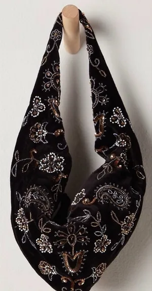 Free People Nashville Nights Beaded Bag// Black NWT $98 thumbnail 1