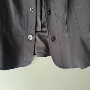 White House Black Market Office Siren Academia Peplum Button‎ Up Blazer 6 Black thumbnail 3