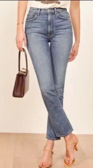 Reformation Stevie Ultra High Rise Jean Women 24 Blue Malta Comfort Stretch thumbnail 1