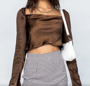 Princess Polly Satin Long Sleeve Top thumbnail 1