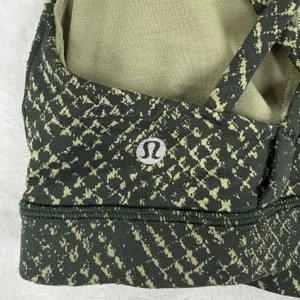 Lululemon Energy Bra Size 4 Dark Olive Green Snakeskin‎ Print Strappy Sports Bra thumbnail 2