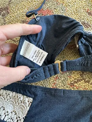 NWOT L*Space crochet faux denim bikini set extra small thumbnail 5