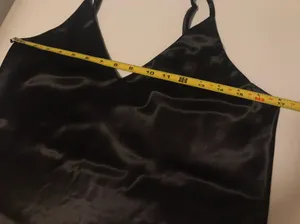 Sans Souci black satin camisole top size M thumbnail 7