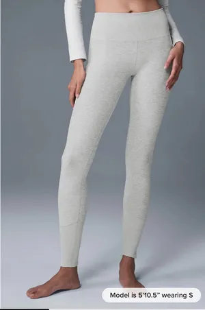 Grey High-Waisted Alosoft Lounge Leggings Alo Yoga thumbnail 1