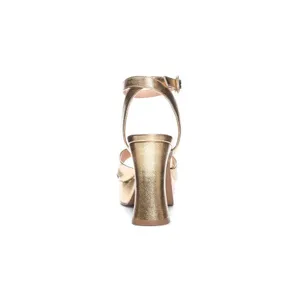 NIB Chinese Laundry Size 8.5 Theena Metallic Gold Platform Heeled Dressy Sandals thumbnail 3