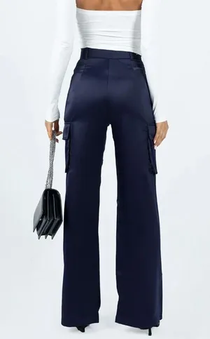 NWT Princess Polly Gimore Navy Cargo Pants Size 6 thumbnail 3
