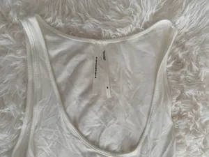 Anthropologie White Mixed Media Knit and Satin Tank Maxi Dress XS thumbnail 2