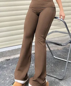 SheIn Brown Flared Leggings thumbnail 1