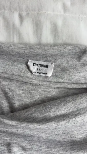 cotton on off the shoulder grey long sleeve thumbnail 2