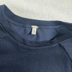 Aerie OFFLINE Cropped Long Sleeve Top Blue Waffle Knit Women’s Medium thumbnail 7