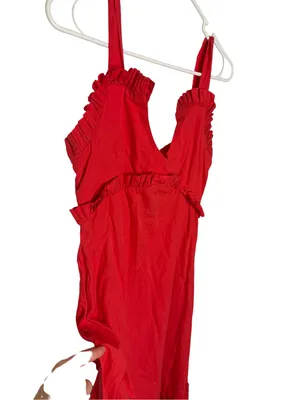 ❤️ Never A Wallflower Ruffle Cotton Midi Dress Size Small ❤️‎ thumbnail 2