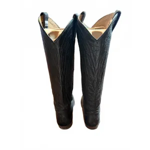 Frye Classic Black Leather Cowboy Boots thumbnail 3