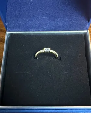 Boutique 18K Gold-Plated Sterling Silver Moissanite Diamond Ring thumbnail 1